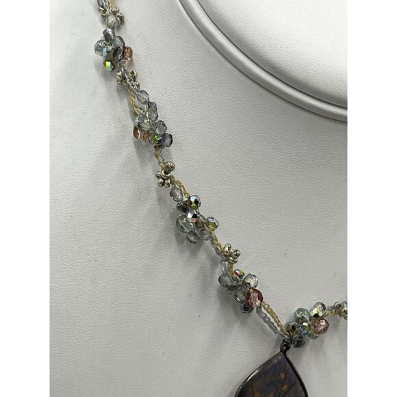 Holly Yashi Haiku Crystal Sterling Silver Crochet Choker Stretch Necklace - Picture 4 of 16